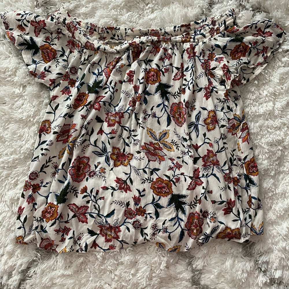 Women’s floral off the shoulder top